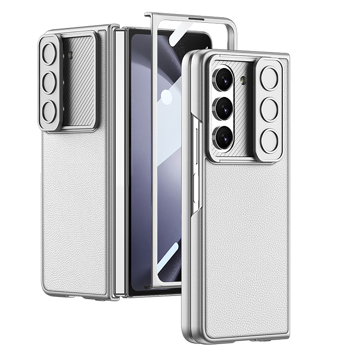 GKK beskyttelsescover til Samsung Galaxy Z Fold5 5G hård pc PU slankt telefoncover med hærdet glasfilm GKK beskyttelsescover til Samsung Galaxy Z Fold5 5G hård pc PU slankt telefoncover med hærdet glasfilm